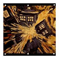 Brown And Black Abstract Painting Doctor Who Tardis Vincent Van Gogh Banner And Sign 3  X 3 