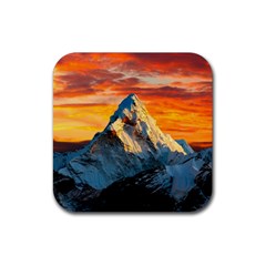 Himalaya Mountains Landscape  Nature Rubber Coaster (square) by danenraven