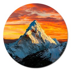 Himalaya Mountains Landscape  Nature Magnet 5  (round) by danenraven