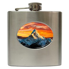 Himalaya Mountains Landscape  Nature Hip Flask (6 Oz) by danenraven