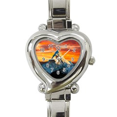 Himalaya Mountains Landscape  Nature Heart Italian Charm Watch by danenraven