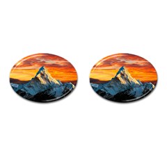 Himalaya Mountains Landscape  Nature Cufflinks (oval) by danenraven