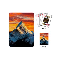 Himalaya Mountains Landscape  Nature Playing Cards Single Design (mini) by danenraven