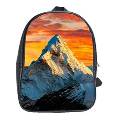 Himalaya Mountains Landscape  Nature School Bag (xl) by danenraven