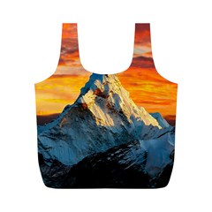 Himalaya Mountains Landscape  Nature Full Print Recycle Bag (m) by danenraven