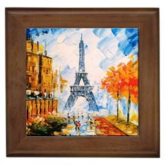 Eiffel Tower Landmark Architecture  Artistic Framed Tile by danenraven