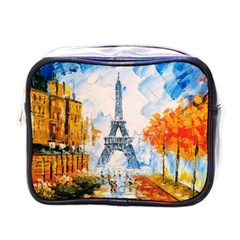 Eiffel Tower Landmark Architecture  Artistic Mini Toiletries Bag (one Side) by danenraven