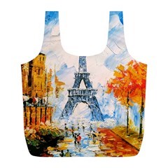 Eiffel Tower Landmark Architecture  Artistic Full Print Recycle Bag (l) by danenraven