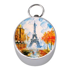 Eiffel Tower Landmark Architecture  Artistic Mini Silver Compasses by danenraven