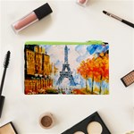 Eiffel Tower Landmark Architecture  Artistic Cosmetic Bag (XS) Back