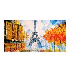 Eiffel Tower Landmark Architecture  Artistic Satin Wrap 35  X 70  by danenraven