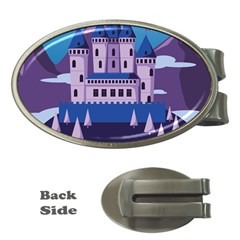 Illustration Castle Mountain Tower Sky Money Clips (oval)  by danenraven