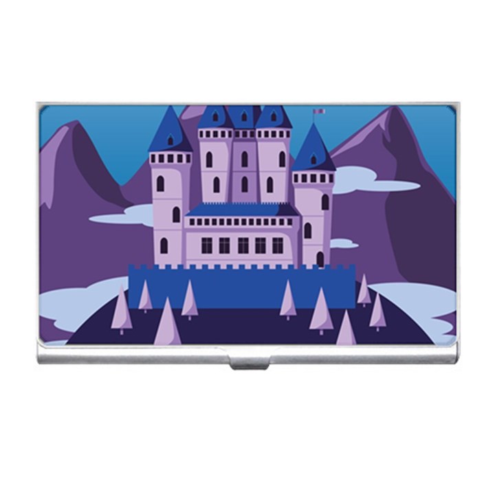 Illustration Castle Mountain Tower Sky Business Card Holder