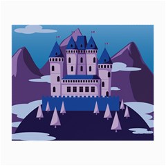 Illustration Castle Mountain Tower Sky Small Glasses Cloth (2 Sides) by danenraven