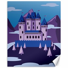 Illustration Castle Mountain Tower Sky Canvas 11  X 14  by danenraven