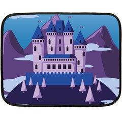 Illustration Castle Mountain Tower Sky Fleece Blanket (mini) by danenraven