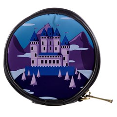 Illustration Castle Mountain Tower Sky Mini Makeup Bag by danenraven