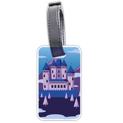 Illustration Castle Mountain Tower Sky Luggage Tag (one Side) by danenraven