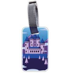 Illustration Castle Mountain Tower Sky Luggage Tag (two Sides) by danenraven