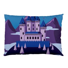 Illustration Castle Mountain Tower Sky Pillow Case (two Sides) by danenraven