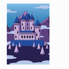 Illustration Castle Mountain Tower Sky Large Garden Flag (two Sides) by danenraven