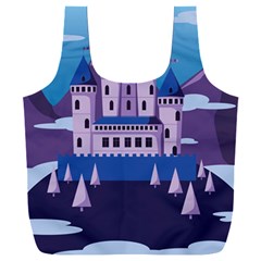 Illustration Castle Mountain Tower Sky Full Print Recycle Bag (xxl) by danenraven