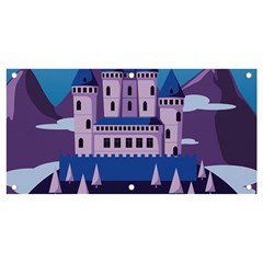 Illustration Castle Mountain Tower Sky Banner And Sign 4  X 2 