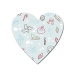 Winter Pattern Background Element Heart Magnet Front