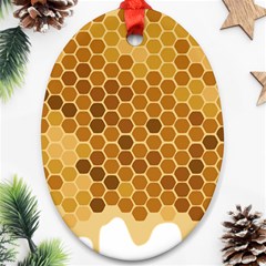 Honey Nature Bee Cute Wax Beeswax Ornament (oval) by danenraven