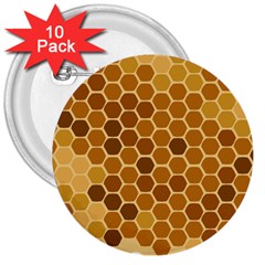 Honey Nature Bee Cute Wax Beeswax 3  Buttons (10 Pack)  by danenraven