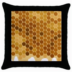 Honey Nature Bee Cute Wax Beeswax Throw Pillow Case (black) by danenraven