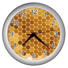 Honey Nature Bee Cute Wax Beeswax Wall Clock (silver) by danenraven