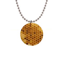 Honey Nature Bee Cute Wax Beeswax 1  Button Necklace by danenraven