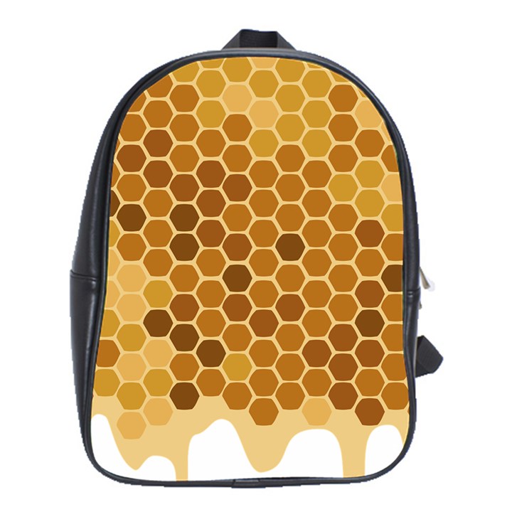 Honey Nature Bee Cute Wax Beeswax School Bag (XL)