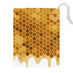 Honey Nature Bee Cute Wax Beeswax Drawstring Pouch (4xl) by danenraven