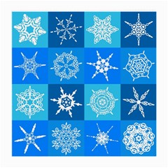 Xmas Christmas Pattern Snow Background Blue Decoration Medium Glasses Cloth (2 Sides) by danenraven