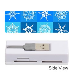 Xmas Christmas Pattern Snow Background Blue Decoration Memory Card Reader (stick) by danenraven