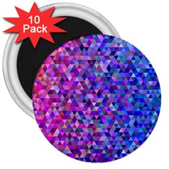 Abstract Triangle Tile Mosaic Pattern 3  Magnets (10 Pack)  by danenraven