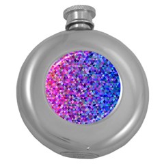 Abstract Triangle Tile Mosaic Pattern Round Hip Flask (5 Oz) by danenraven