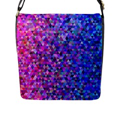 Abstract Triangle Tile Mosaic Pattern Flap Closure Messenger Bag (l) by danenraven