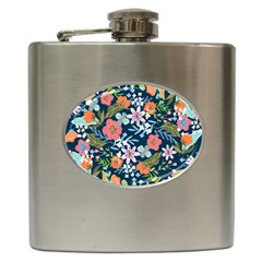 Flower Floral Background Painting Hip Flask (6 oz)