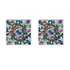 Flower Floral Background Painting Cufflinks (Square)