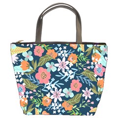 Flower Floral Background Painting Bucket Bag