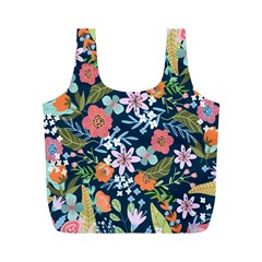 Flower Floral Background Painting Full Print Recycle Bag (M)