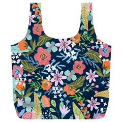 Flower Floral Background Painting Full Print Recycle Bag (XL)