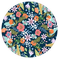 Flower Floral Background Painting Round Trivet