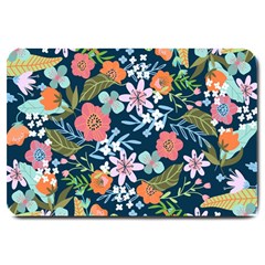 Flower Floral Background Painting Large Doormat  by danenraven