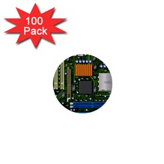 Illustration Motherboard Pc Computer 1  Mini Buttons (100 Pack)  by danenraven