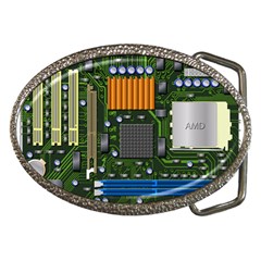 Illustration Motherboard Pc Computer Belt Buckles by danenraven