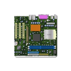 Illustration Motherboard Pc Computer Square Magnet by danenraven